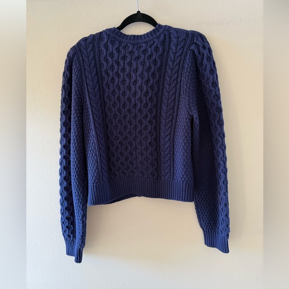 Caroline Constas Deep Blue Cable Knit Gem Embellished Cardigan NEW - Picture 5 of 5